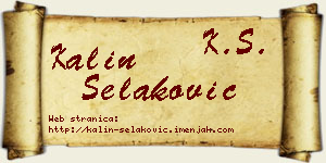 Kalin Selaković vizit kartica